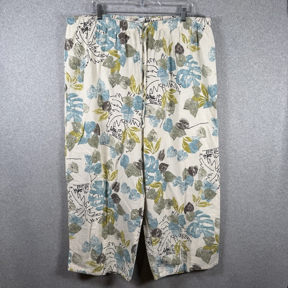 Hot Cotton Petite Womens 2 Piece Set 3X Beachy Tropical Resort Cotton - Picture 5 of 16